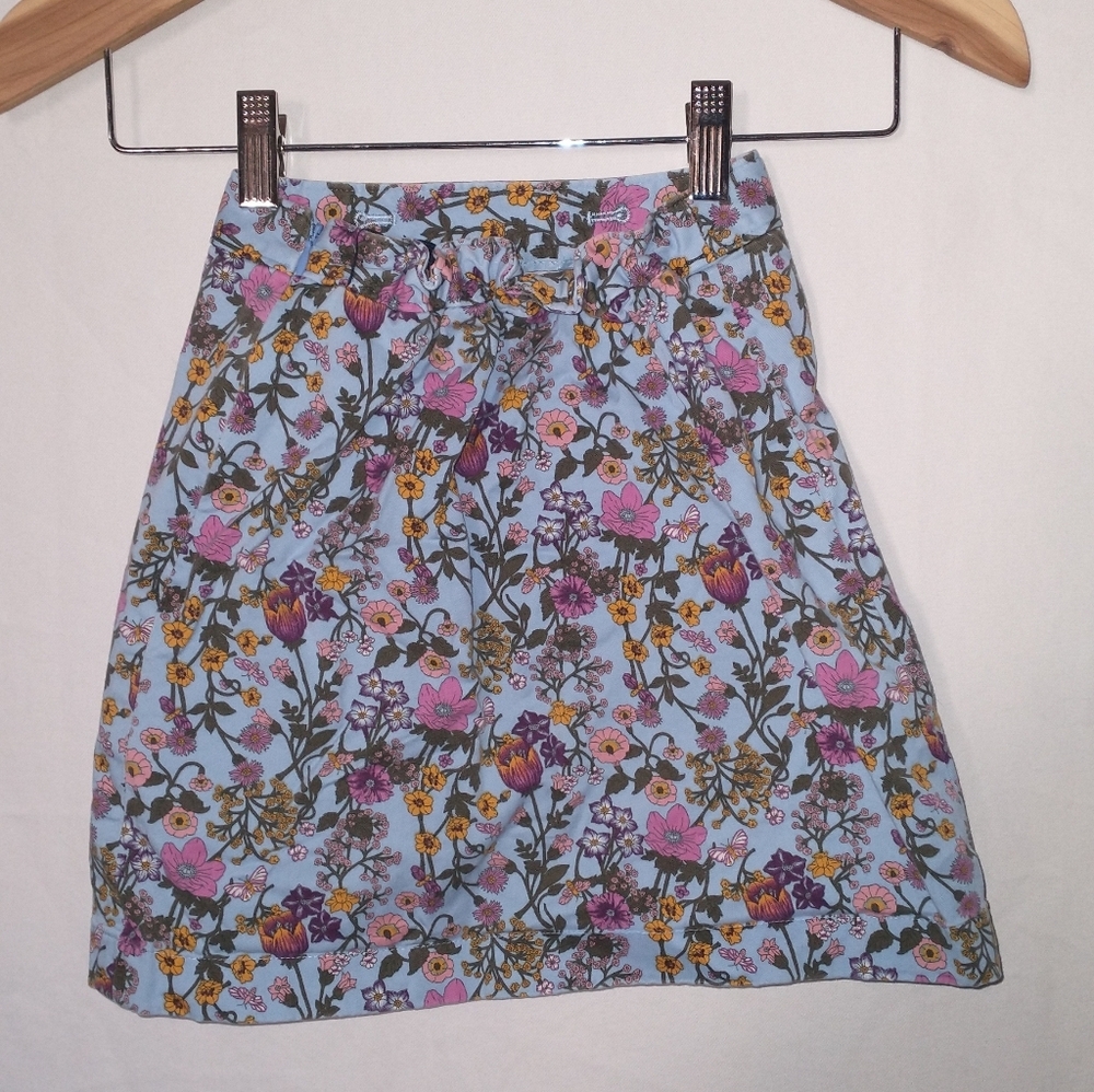 Brooks Brothers Girls 8 Floral Button-Front Skirt - Blue and Pink - Picture 4 of 6